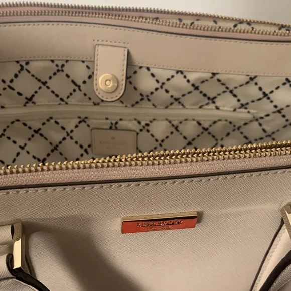 Kate Spade New York Leather Purse Handbag Tote Ivory for Spring